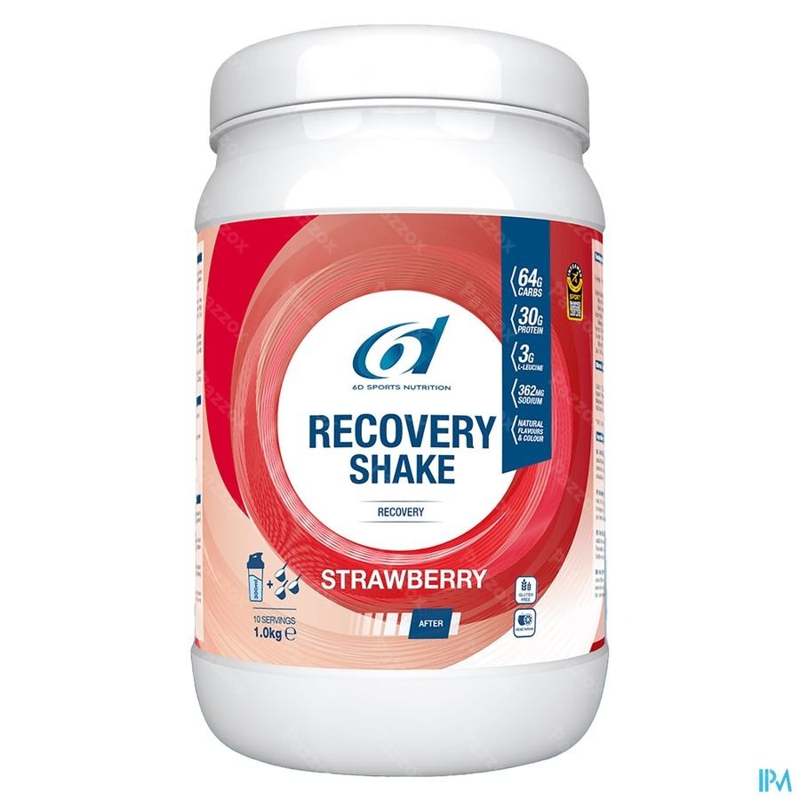 6d Sports Nutrition Recovery Shake Strawberry 1kg 