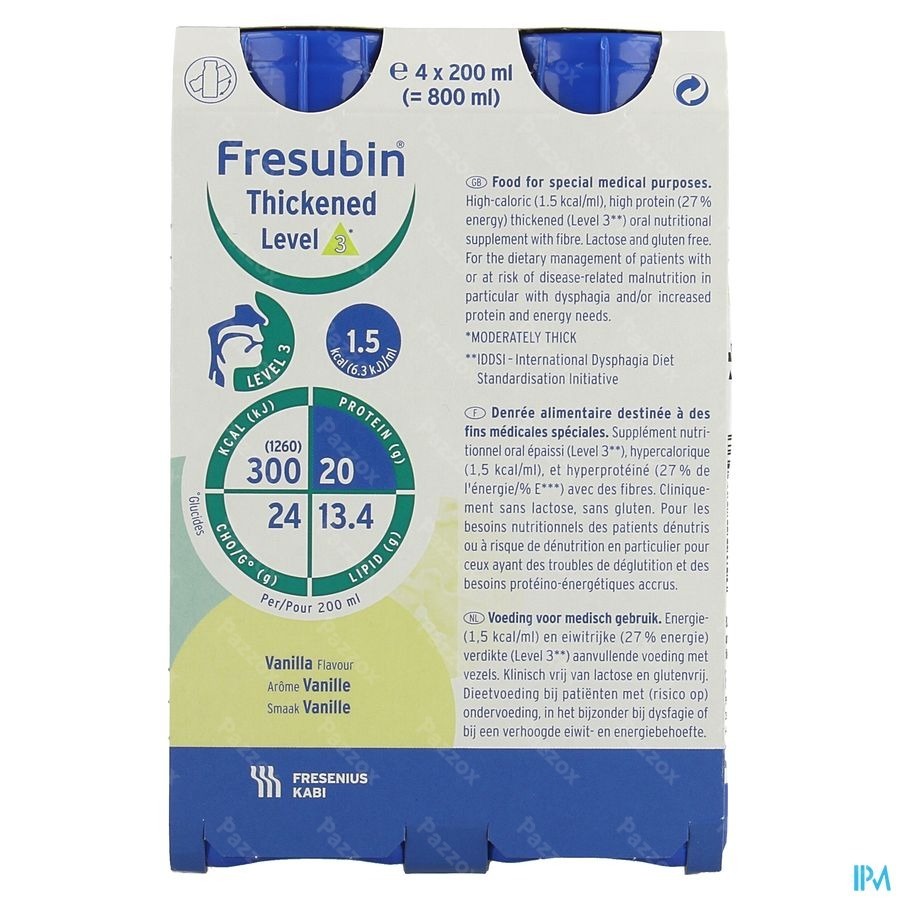 Fresubin Thickened Level 3 Drink Vanille 4x200ml