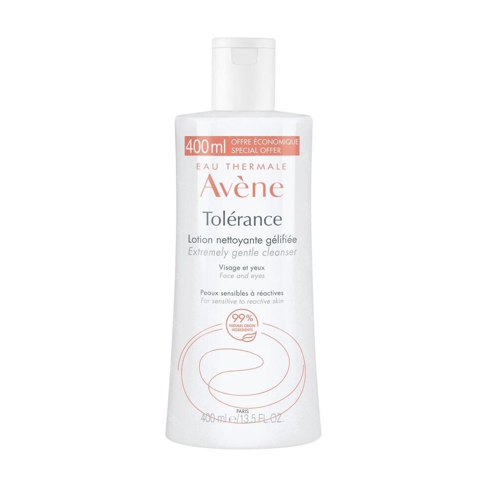 Avène Tolerance Lotion Nettoyante gélifiée, Peau réactive, Visage & yeux  400ml