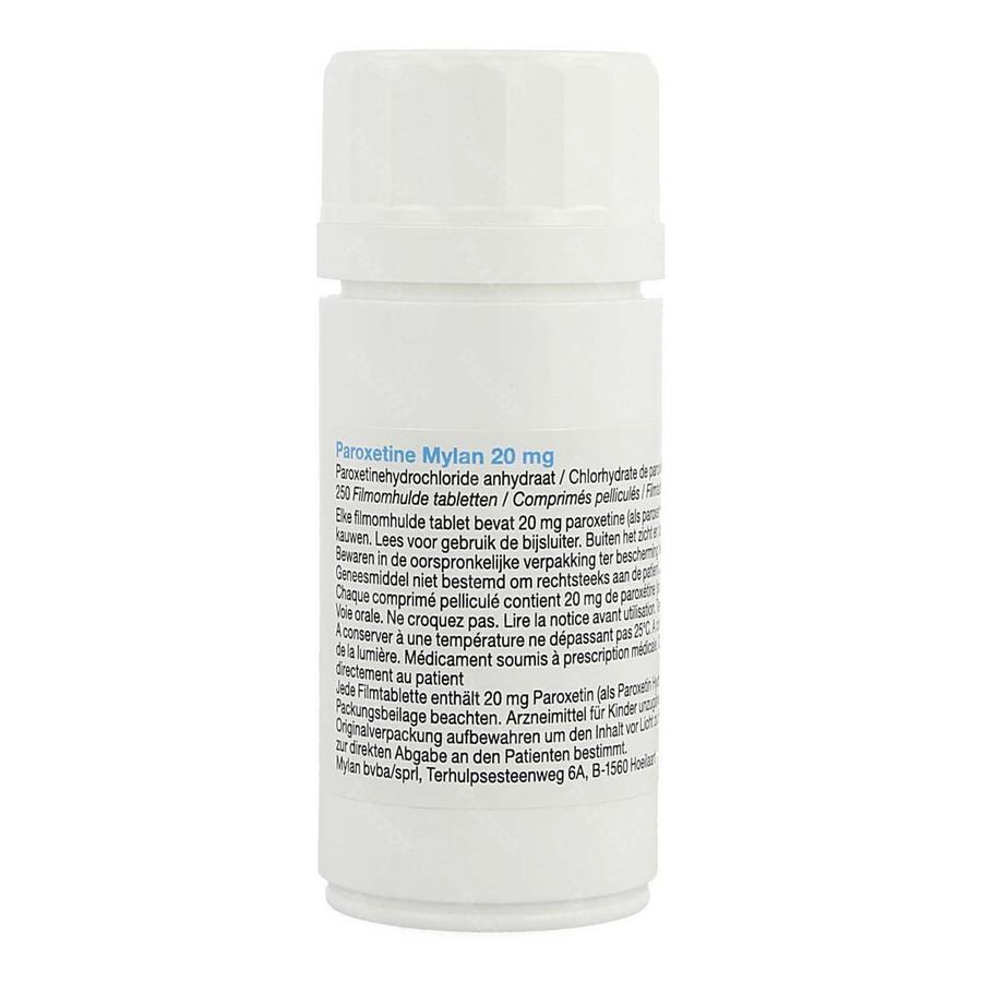 Paroxetine Mylan 20mg Comp Pell 250 Fl Hdpe
