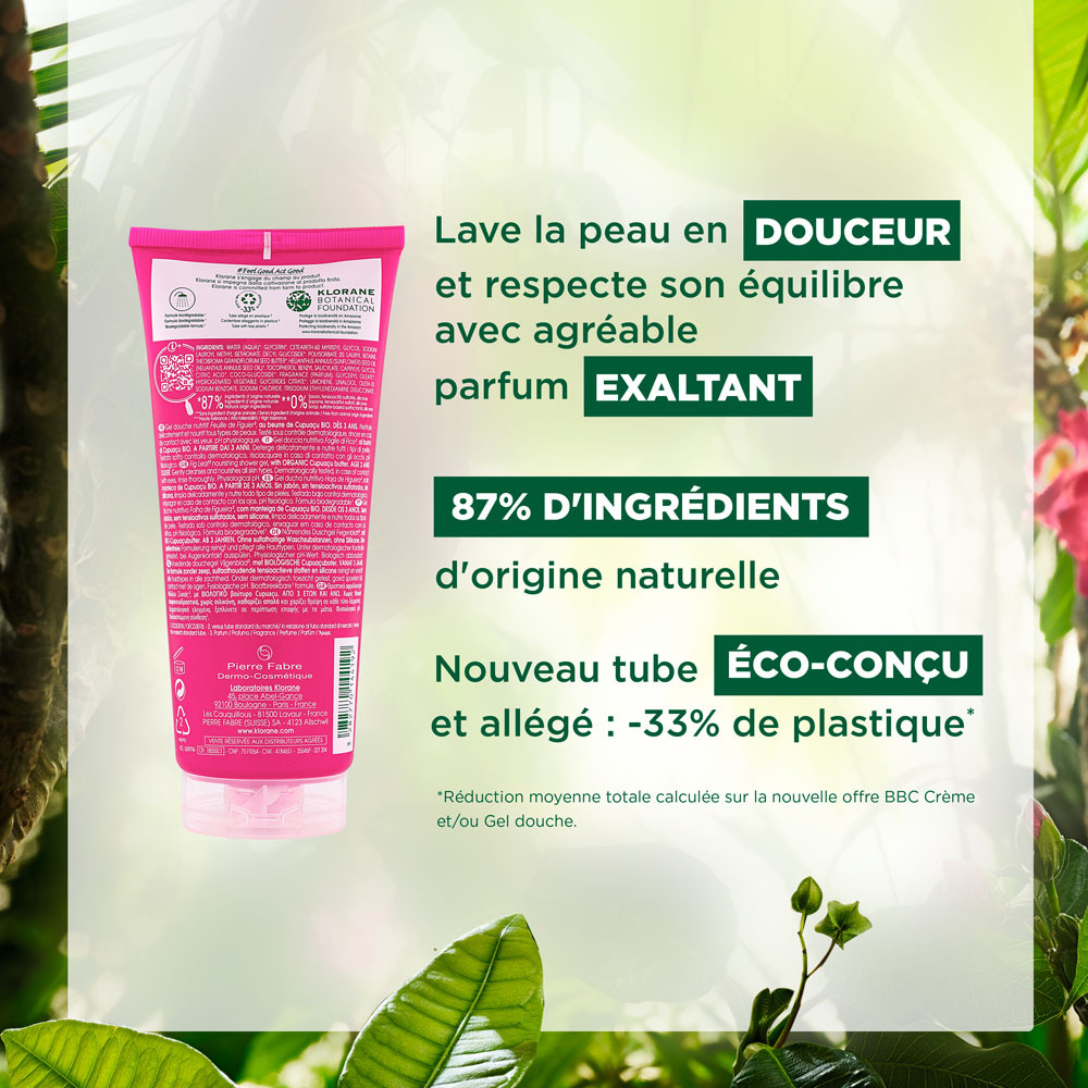 Klorane Corps Douche Gel Feuille Figuier 200ml