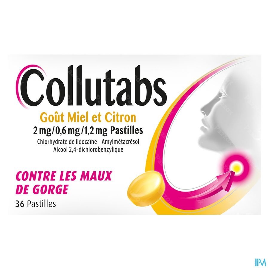 Collutabs Miel Citr.2mg/0,6mg/1,2mg Past. Sucer 36