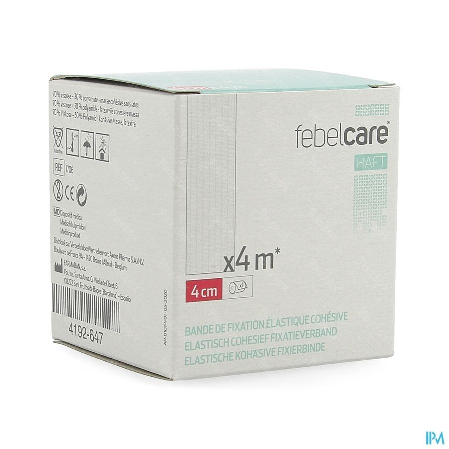 Febelcare Haft Bande Fix. Elastiq. Cohesive 4cmx4m