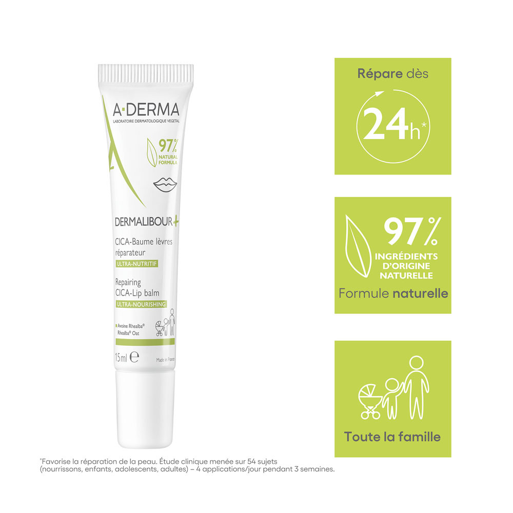 A-Derma Dermalibour+Cicabalsem Lèvres 15ml
