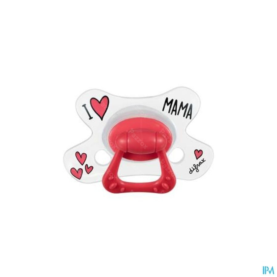 Difrax Sucette Natural 20m+ I Love Assorti