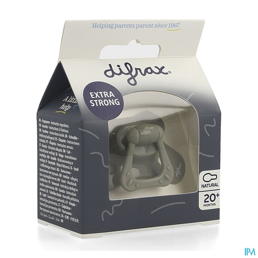 Difrax Sucette Natural 20m+ Uni Gris