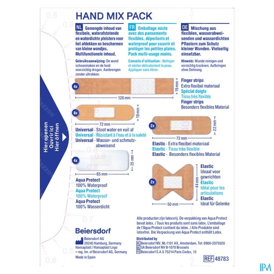 Hansaplast Pansements Hand Mix Pack Strips 20