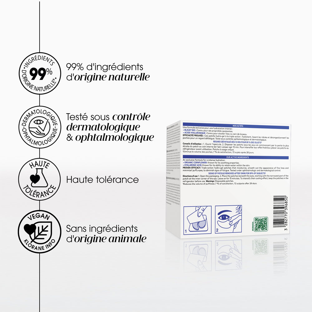 Klorane Visage Bleuet Patchs Defatig. Express 1x2