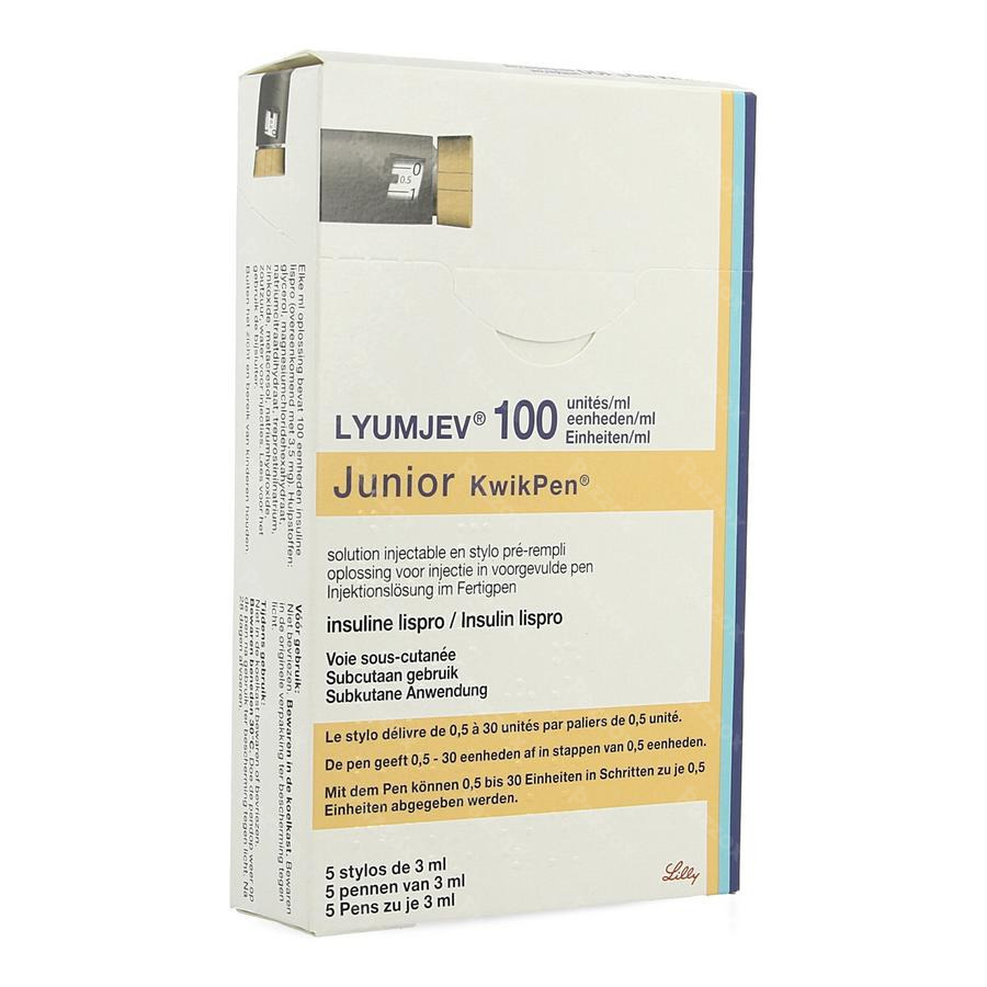 Lyumjev 100ui/ml Juniorkwikpen Sol Inj Stylo 5x3ml