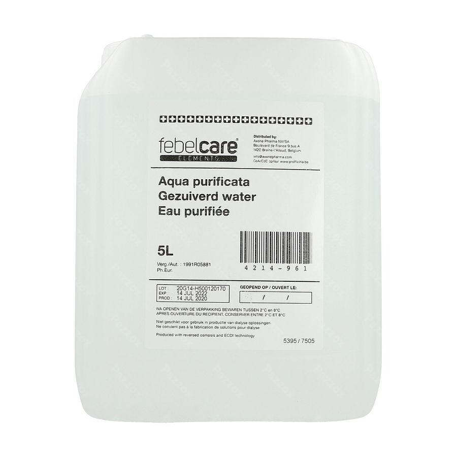 Eau Purifiee (aqua Purificata) 5l Febelcare