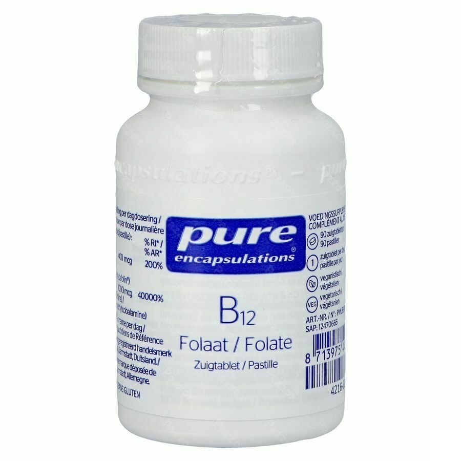 Pure Encapsulations B12 Folate Pot Comp Suc. 90