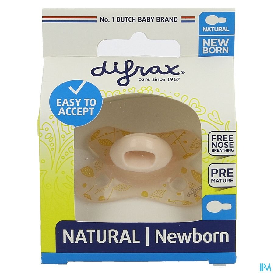 Difrax Sucette Natural Newborn Rose-dessin