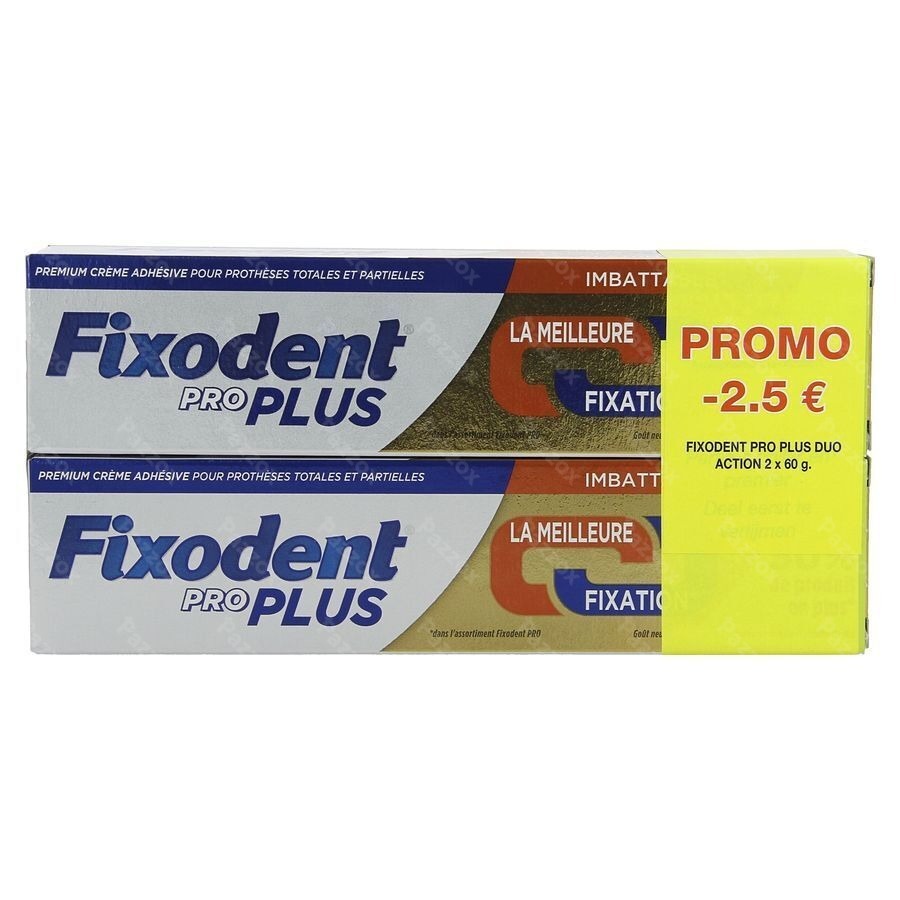 Fixodent Pro Plus Duo Act.pate Adh. 2x60g Pr.-2,5€