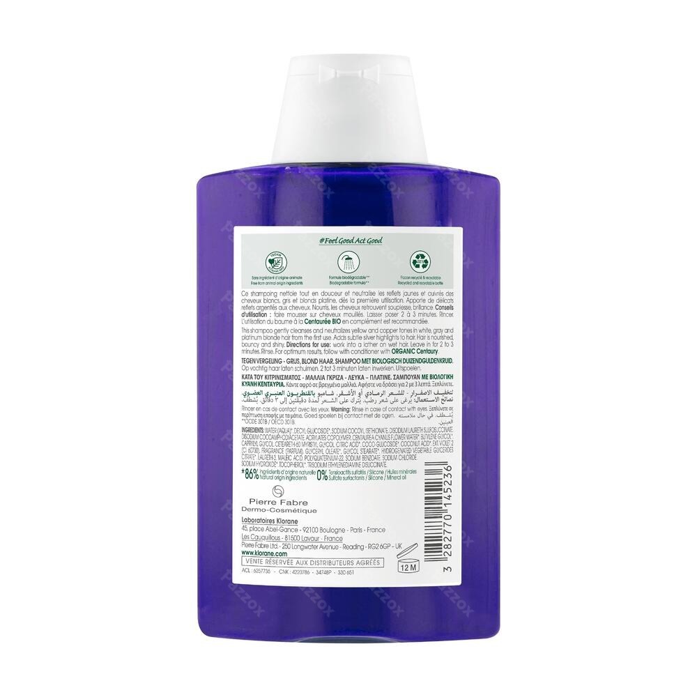Klorane Shampooing Argent à La Centaurée 200ml