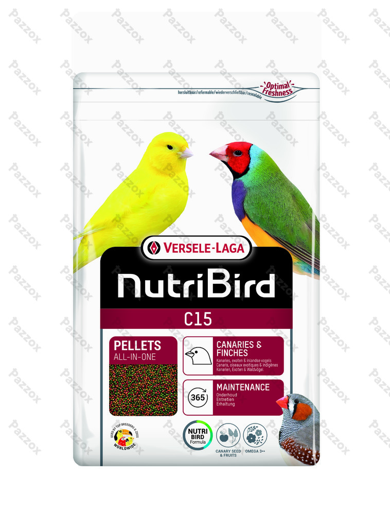 Nutribird C15 3kg Aliment D'entretien Pour Canaris, Oiseaux Exotiques et Indigènes