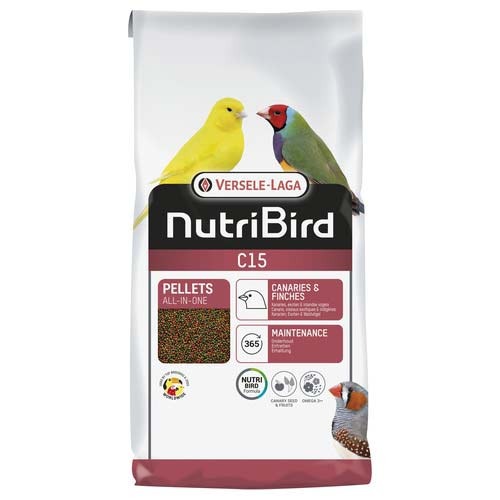 Nutribird C15 10 kg Aliment D'entretien Pour Canaris, Oiseaux Exotiques et Indigènes