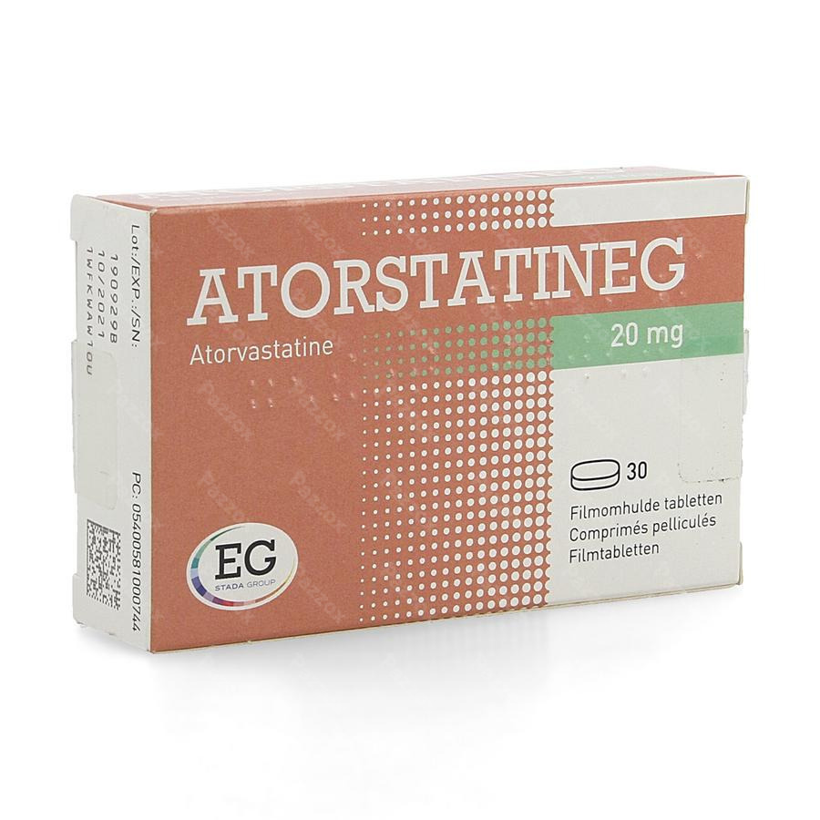 Atorvastatine Eurogenerics 20mg Comp Pell 30