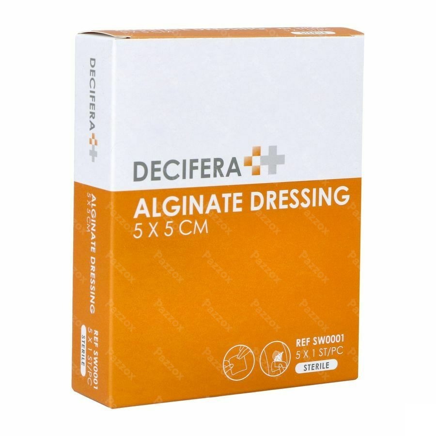 Decifera Alginate Dressing 5x 5cm 5