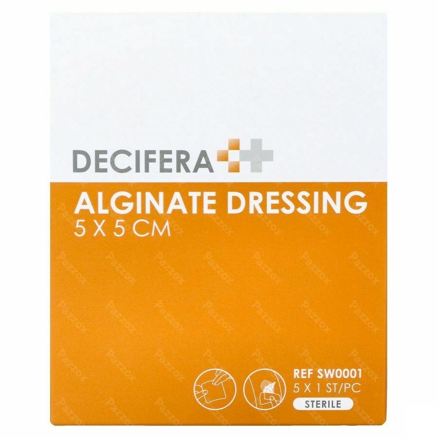 Decifera Alginate Dressing 5x 5cm 5