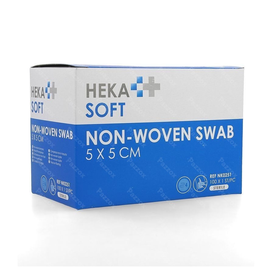 Hekasoft Compresse Non-tis. Sterile 5x5cm 1x100
