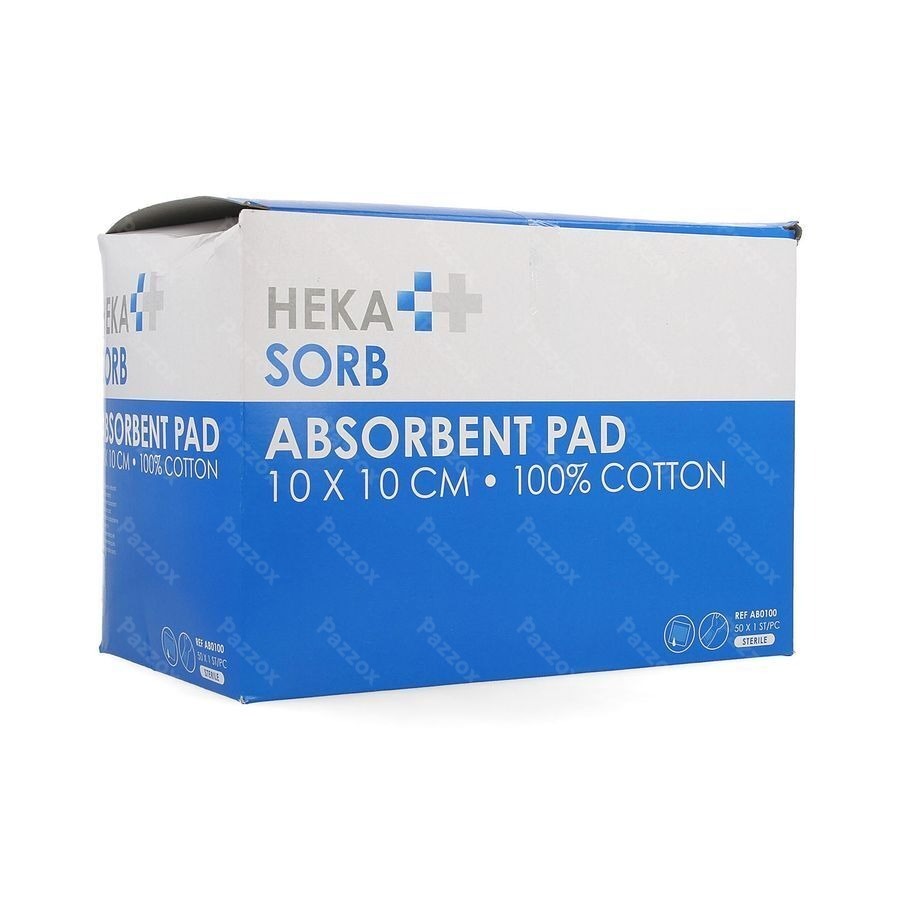 Hekasorb Pansement Absorbant Sterile 10x10cm 50
