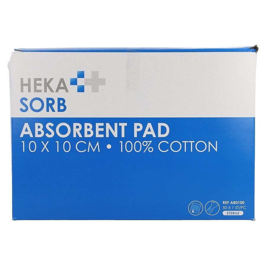 Hekasorb Pansement Absorbant Sterile 10x10cm 50