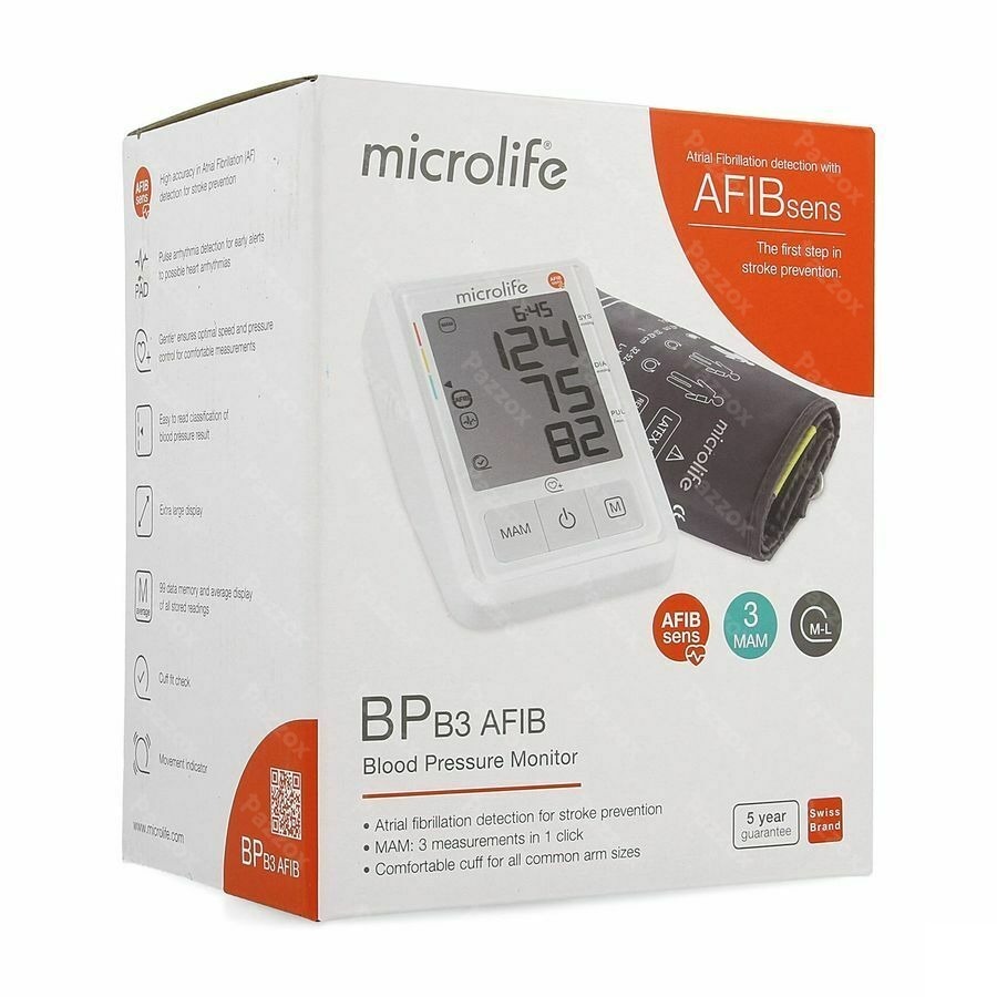 Tensiomètre Microlife B3 AFIB Classic pour le bras - Tensiomètres