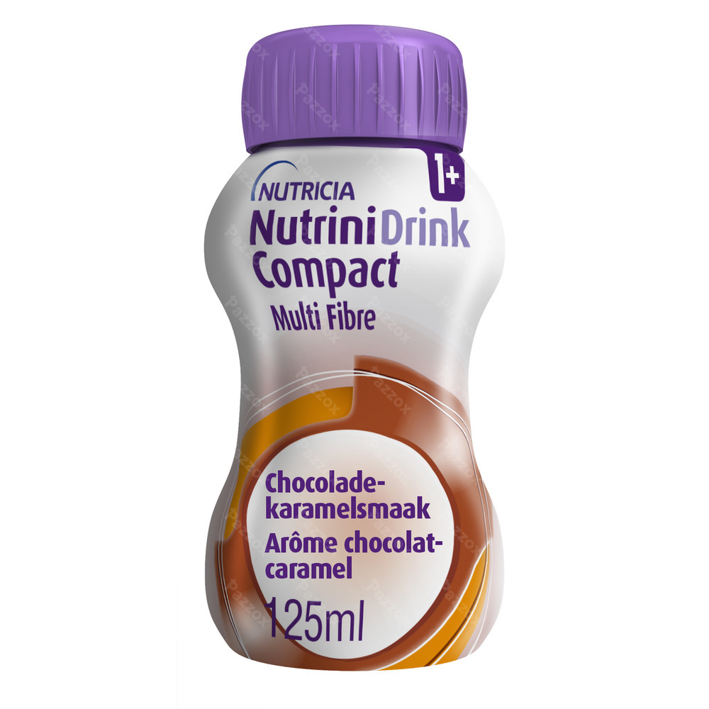 NutriniDrink Compact Multi Fibre Arôme Chocolat-Caramel Bouteilles 4x125ml