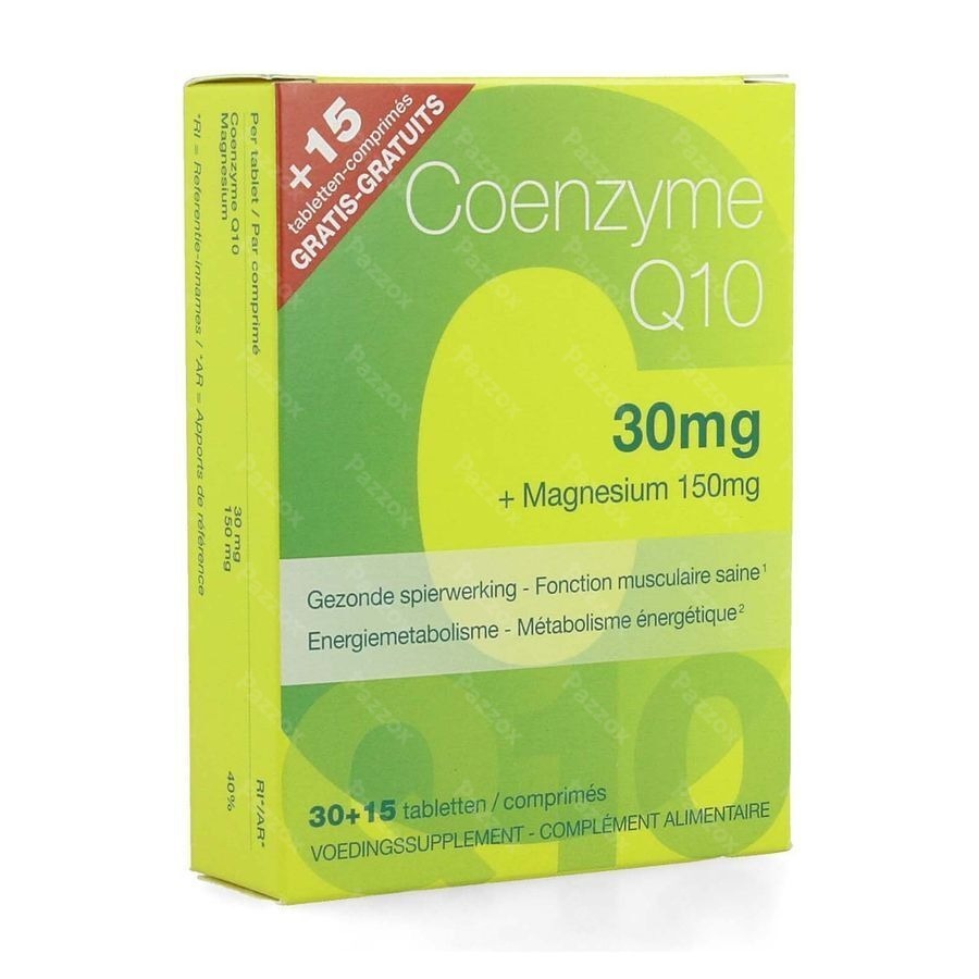 Revogan Coenzyme Q10 30mg+Magnesium 90+30Comprimés Gratuits