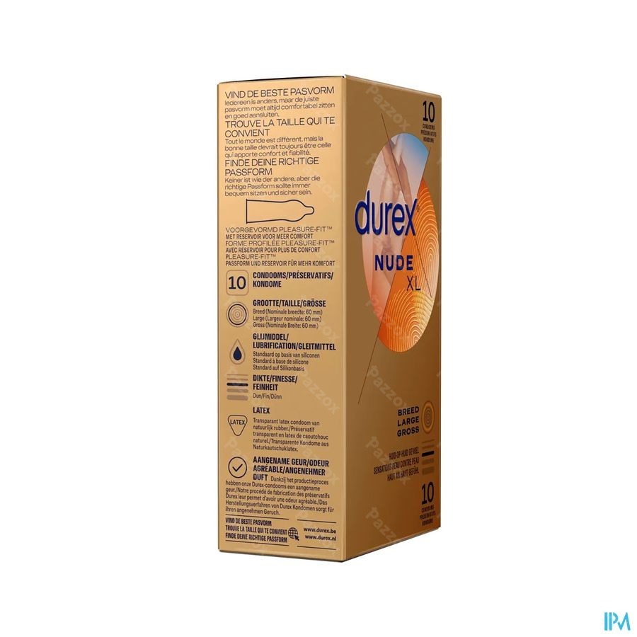 Durex Nude Xl Preservatifs 10 Pieces