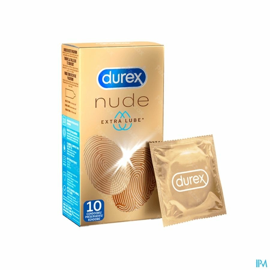 Durex Nude Extra Lube Preservatifs 10