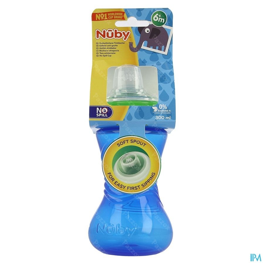 Nuby Gobelet A/goutte Easy Grip 6m+ 300ml