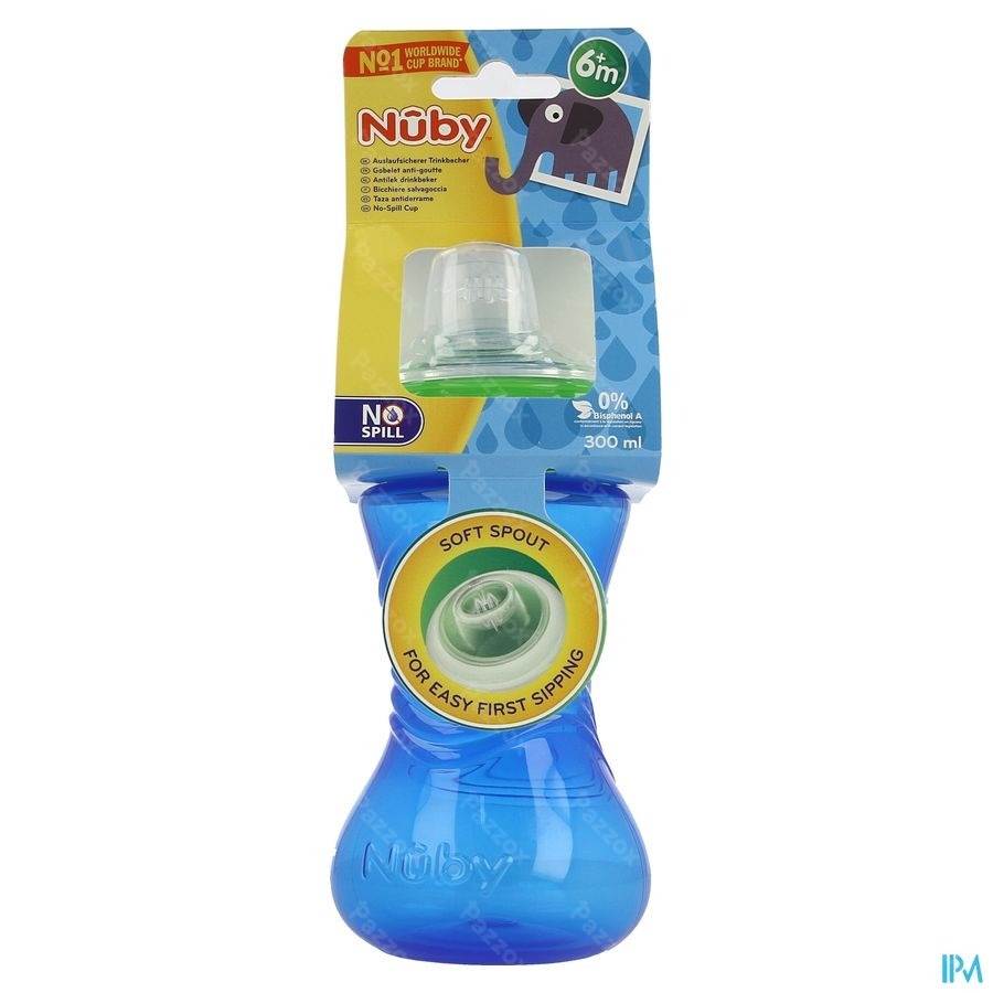Nuby Gobelet A/goutte Easy Grip 6m+ 300ml
