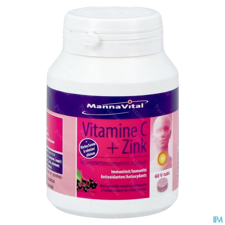 Mannavital Vitamine C + Zinc 60 Comprimés à Croquer