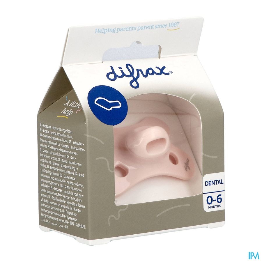 Difrax Sucette Dental 0-6m Uni/pure Rose/blossom