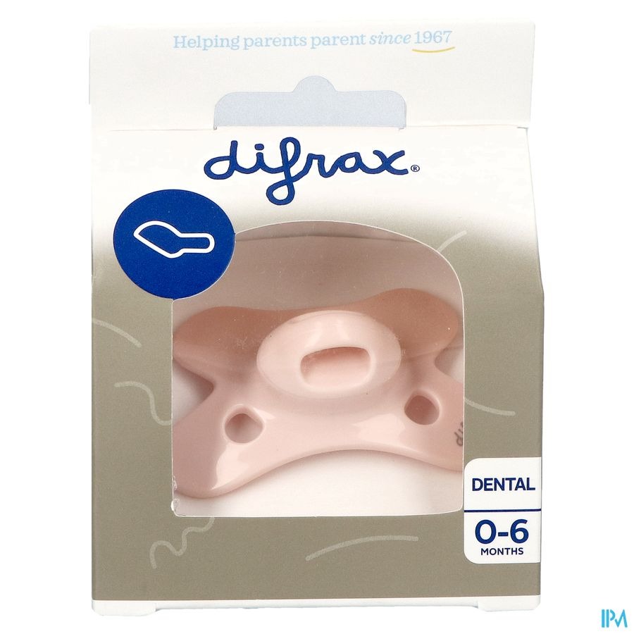 Difrax Sucette Dental 0-6m Uni/pure Rose/blossom