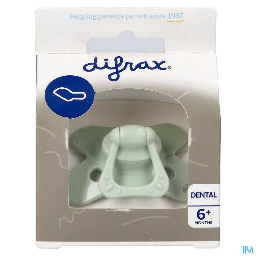 Difrax Sucette Dental +6m Uni/pure Vert/pistache