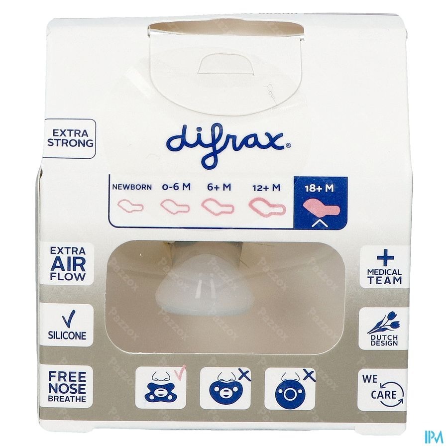 Difrax Sucette Dental +18m Uni/pure Bleu Fonc/ev.