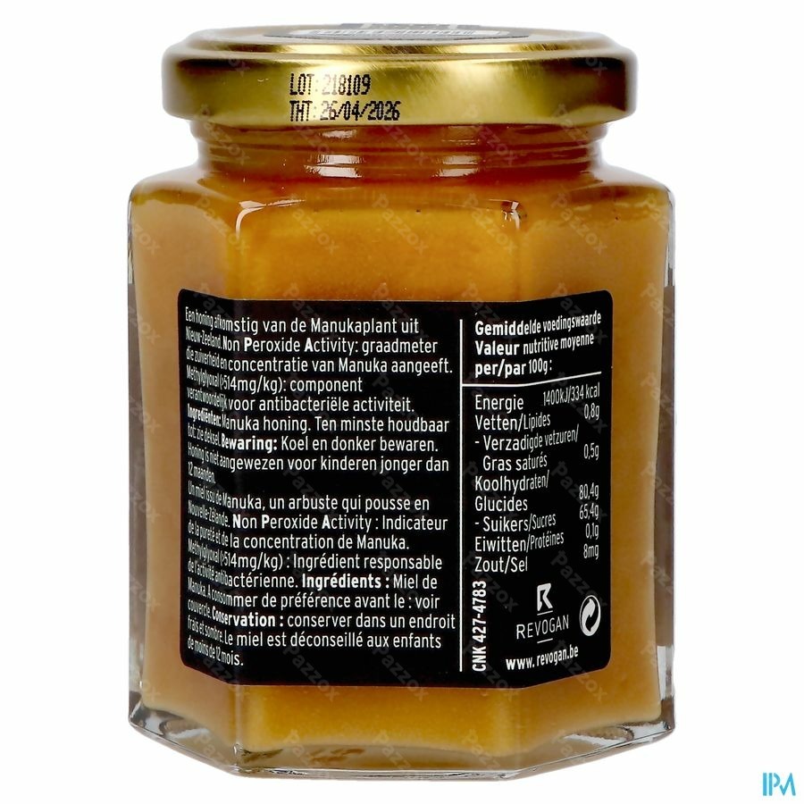 Miel Manuka Npa15+/mg0514 Solide 250g Revogan