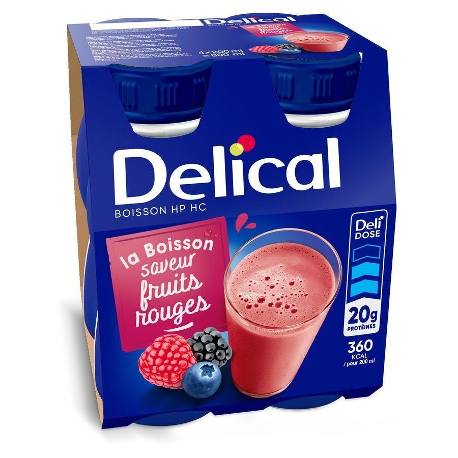 Delical Boisson Lactée Hp-hc Fruits Rouges 4x200ml