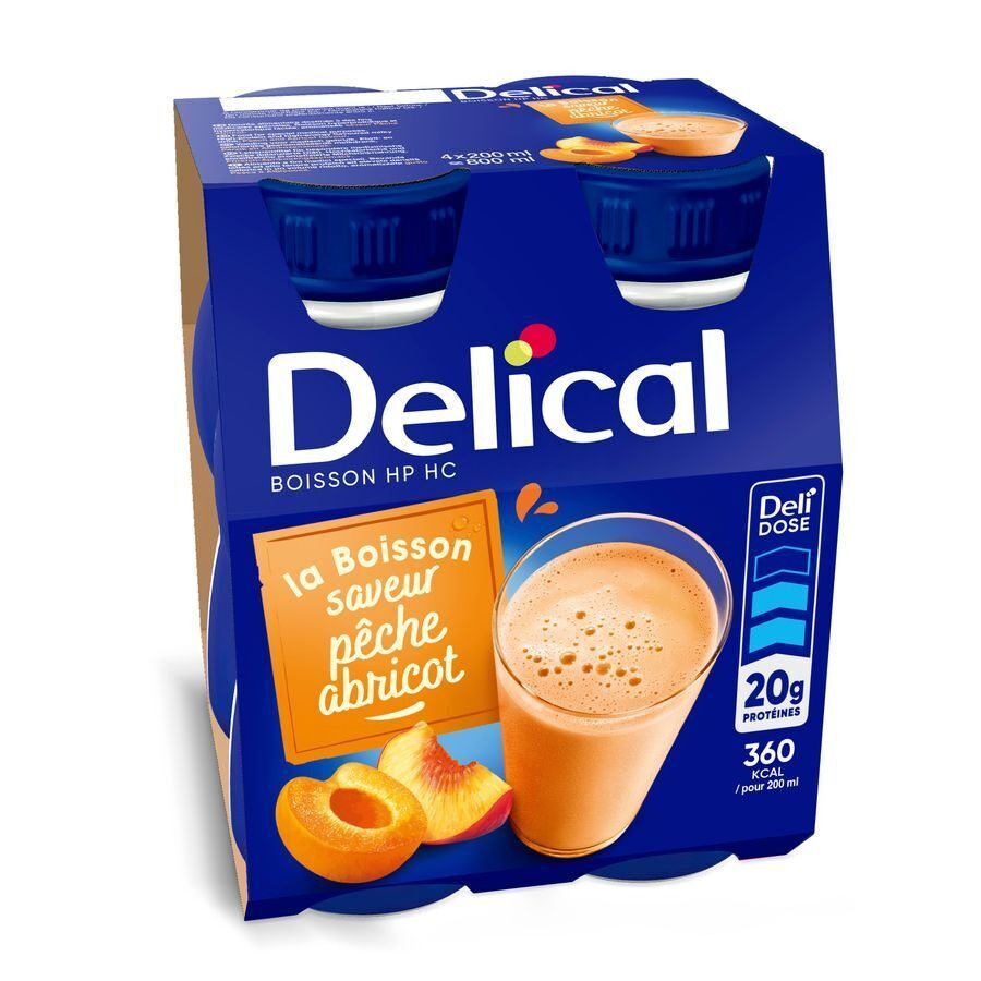 Delical Boisson Lactée Hp-hc Pêche-abricot 4x200ml