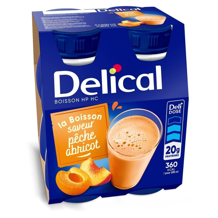 Delical Boisson Lactée Hp-hc Pêche-abricot 4x200ml