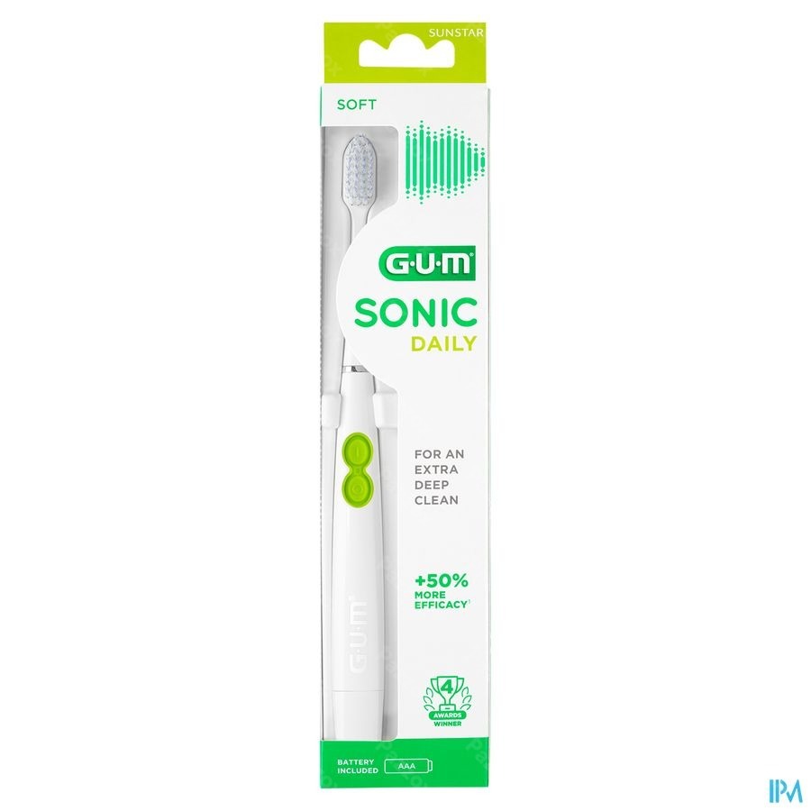 Gum Sonic Daily Brosse Dents Pile Blanche
