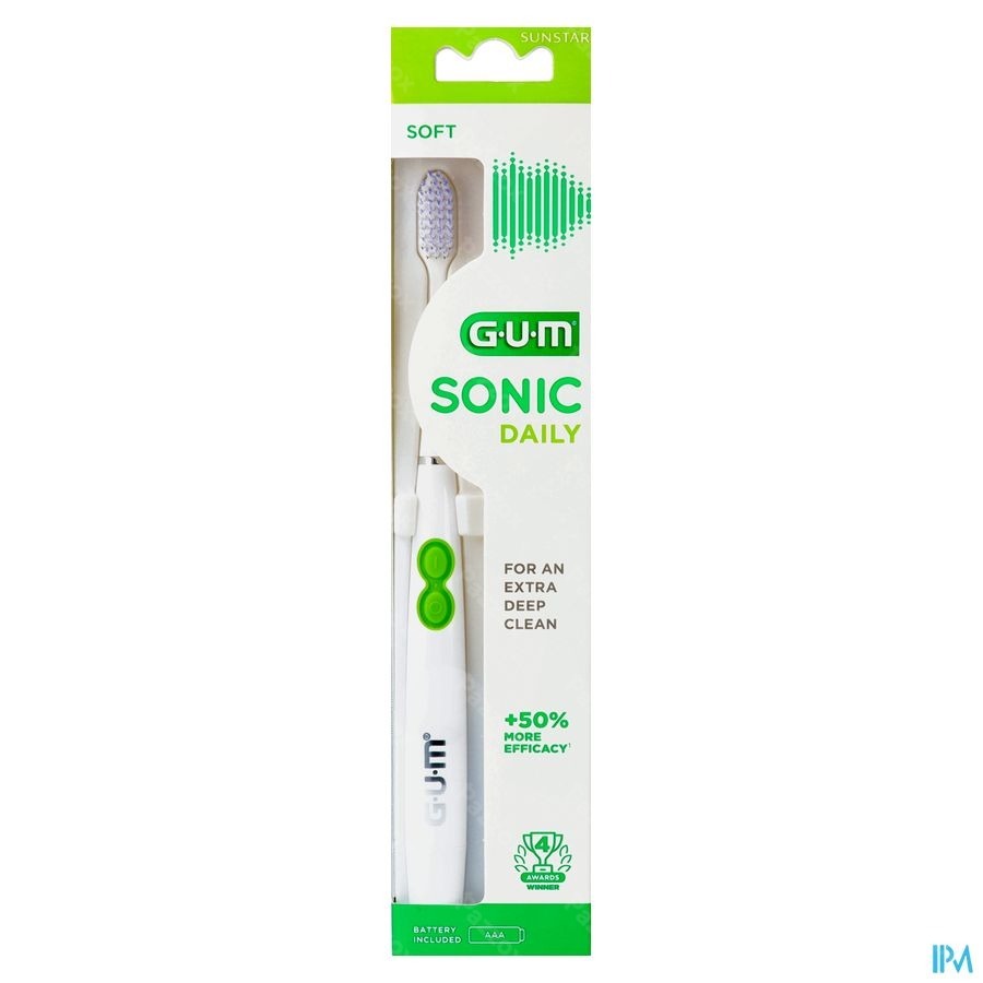 Gum Sonic Daily Brosse Dents Pile Blanche