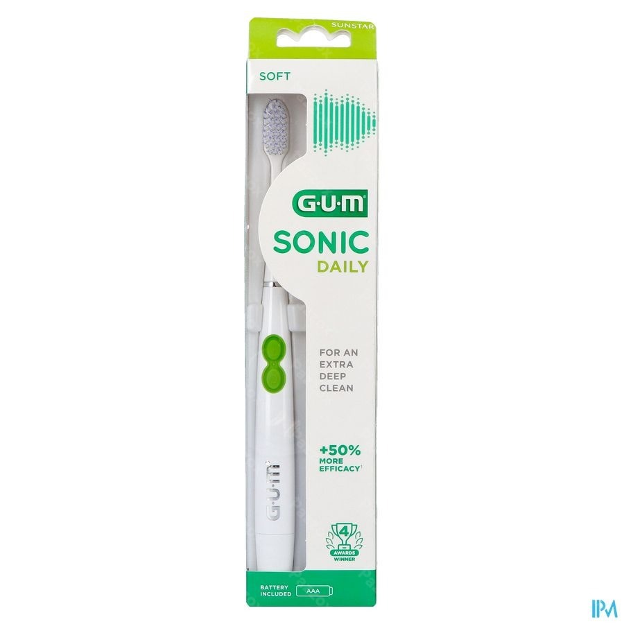 Gum Sonic Daily Brosse Dents Pile Blanche