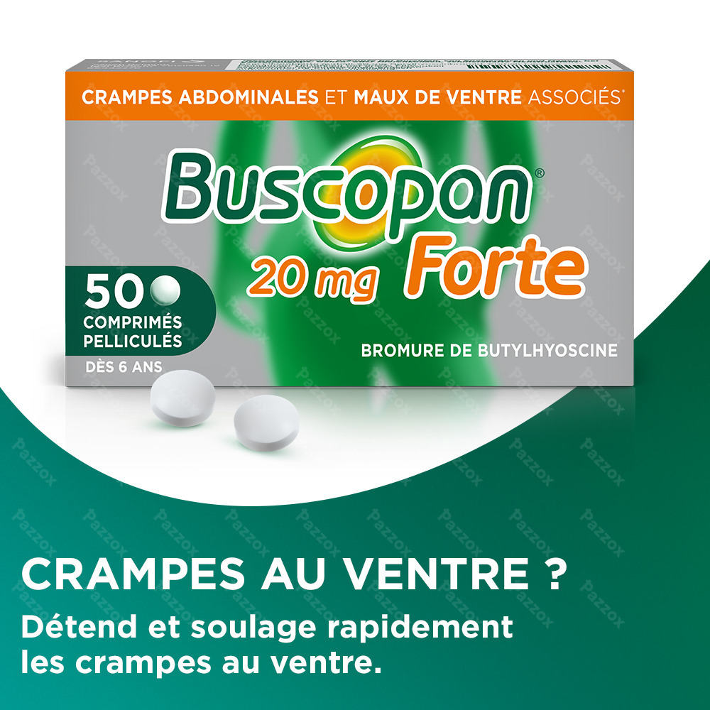 Buscopan Forte 20mg 50 Comprimés Pelliculés