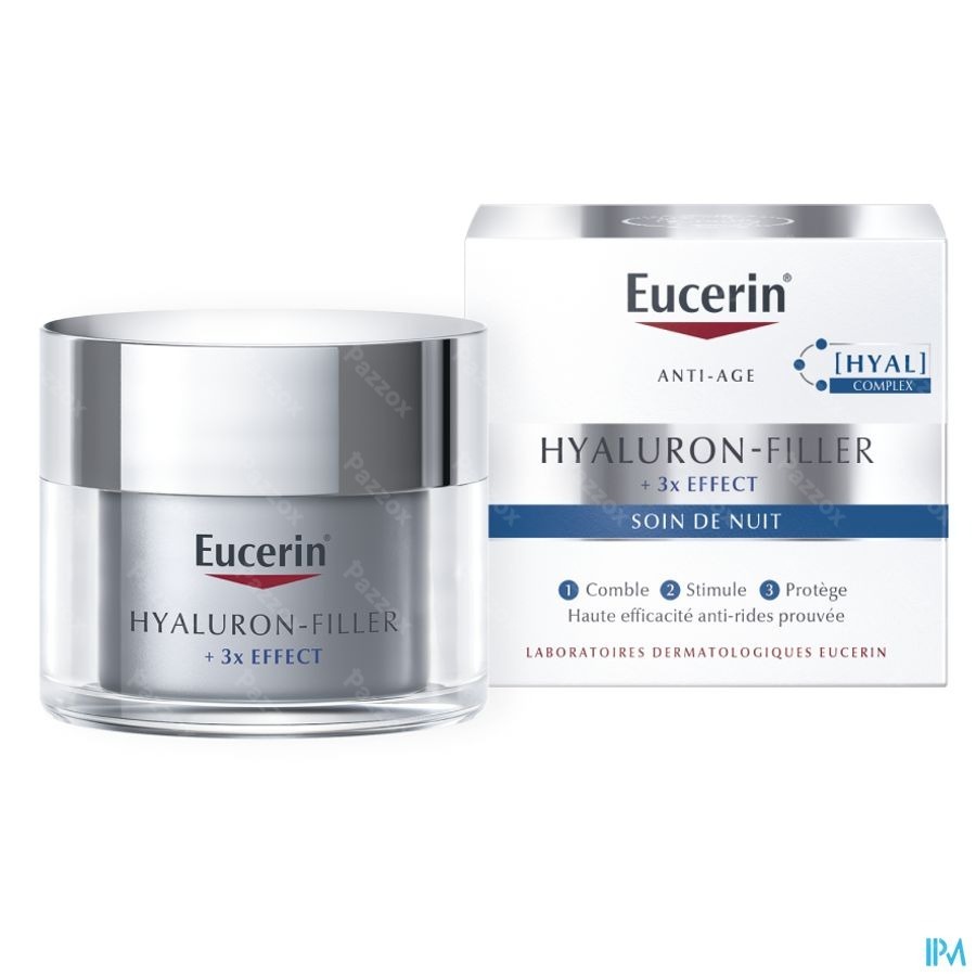Eucerin Hyaluron-Filler 3x Effect Soin De Nuit Anti Age et Anti Rides 50ml