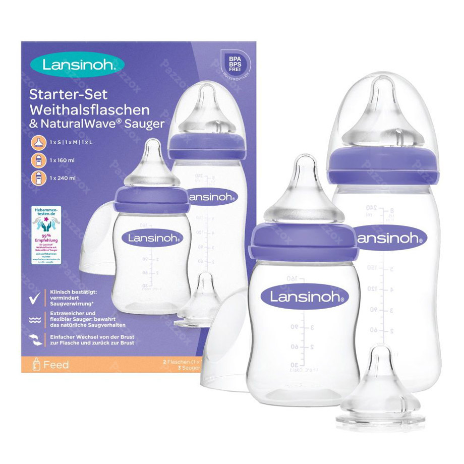 Lansinoh Starter-Set Biberons et Tétines Natural Wave