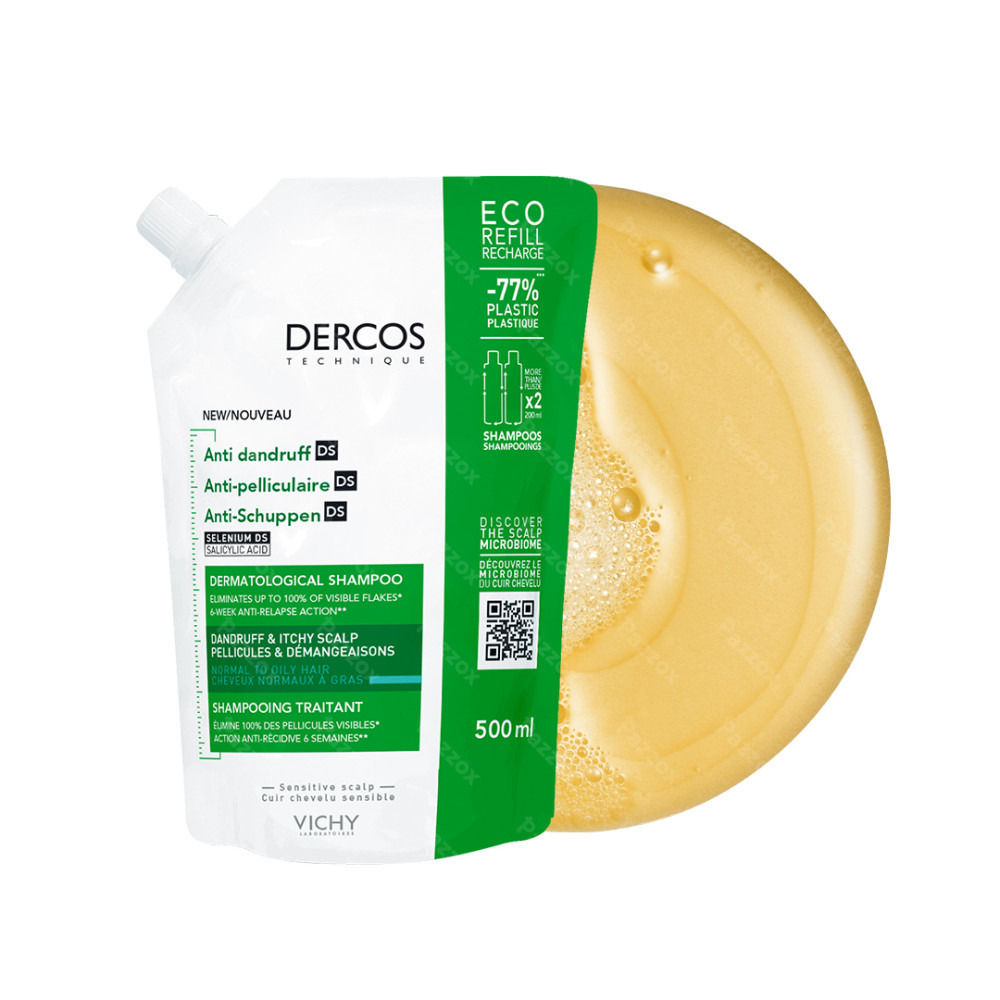 Vichy Dercos Shampoo Anti-Pelliculaire Cheveux Mix Refill 500ml