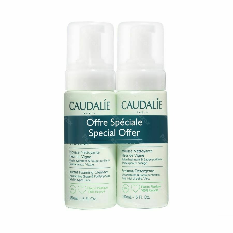 Caudalie Vinoclean Mousse Nettoyant Fleur Des Vignes 2x150ml